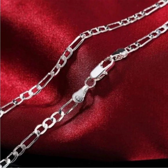 925 Sterling Silver Flat Chain Link Necklace - Picture 2 of 6